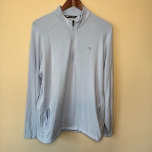 Men's Light Blue Half-Zip Pullover Shirt